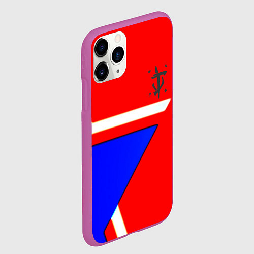 Чехол iPhone 11 Pro матовый Doom star geometry / 3D-Фиолетовый – фото 2