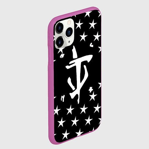 Чехол iPhone 11 Pro матовый Doom star / 3D-Фиолетовый – фото 2