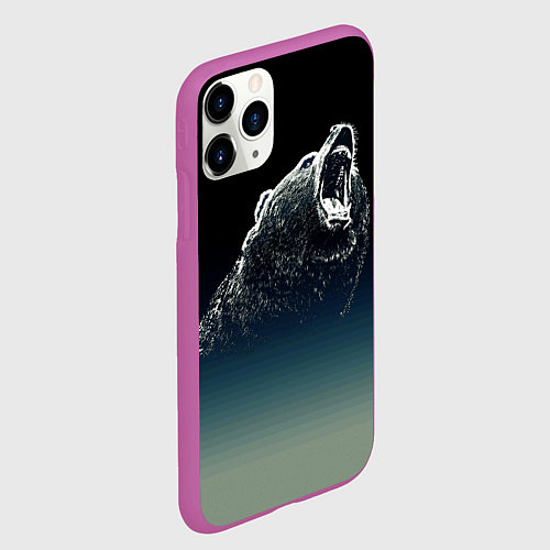 Чехол iPhone 11 Pro матовый Бурый в гневе - градиент / 3D-Фиолетовый – фото 2