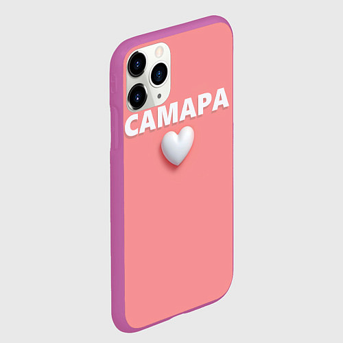 Чехол iPhone 11 Pro матовый Самара сердце / 3D-Фиолетовый – фото 2