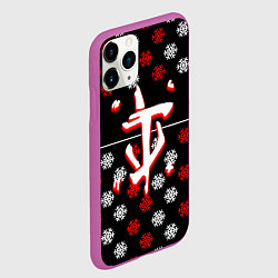 Чехол iPhone 11 Pro матовый Doom winter pattern steel, цвет: 3D-фиолетовый — фото 2