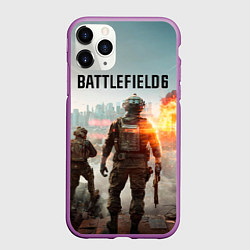 Чехол iPhone 11 Pro матовый Солдаты из Battlefield 6, цвет: 3D-фиолетовый