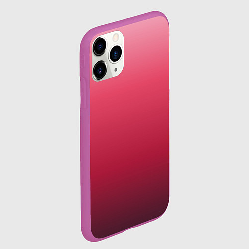 Чехол iPhone 11 Pro матовый Градиент гранатовый / 3D-Фиолетовый – фото 2