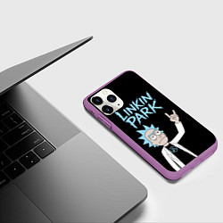 Чехол iPhone 11 Pro матовый Linkin Park и Рик рокер двухсторонняя, цвет: 3D-фиолетовый — фото 2
