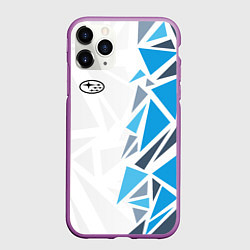 Чехол iPhone 11 Pro матовый Субару - фрагменты, цвет: 3D-фиолетовый