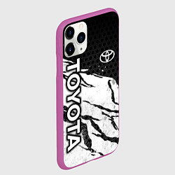 Чехол iPhone 11 Pro матовый Toyota - черный и белый, цвет: 3D-фиолетовый — фото 2