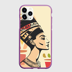 Чехол iPhone 11 Pro матовый Нефертити, цвет: 3D-фиолетовый