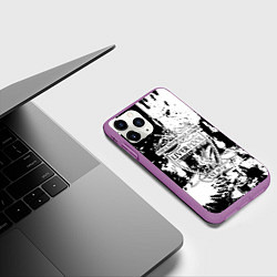Чехол iPhone 11 Pro матовый Liverpool краски текстура, цвет: 3D-фиолетовый — фото 2