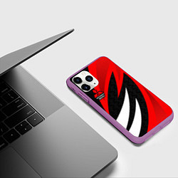 Чехол iPhone 11 Pro матовый Митсубиси - красный спорт, цвет: 3D-фиолетовый — фото 2