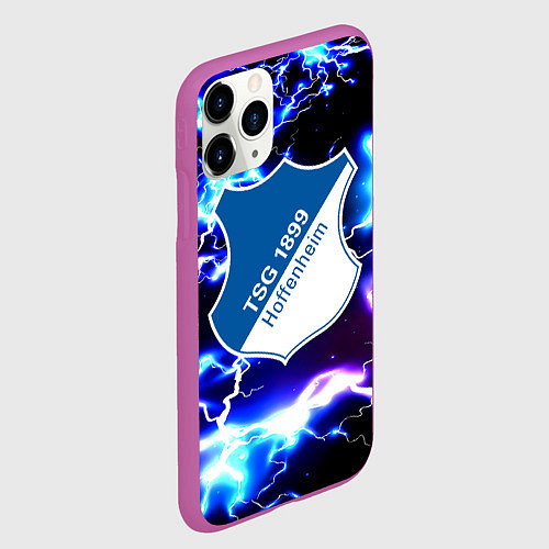 Чехол iPhone 11 Pro матовый Хоффенхайм молнии / 3D-Фиолетовый – фото 2