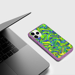 Чехол iPhone 11 Pro матовый Абстракция мазки кистью, цвет: 3D-фиолетовый — фото 2