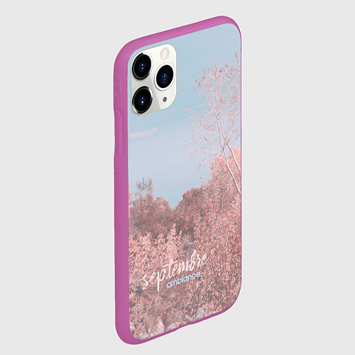 Чехол iPhone 11 Pro матовый Атмосфера сентябрь / 3D-Фиолетовый – фото 2