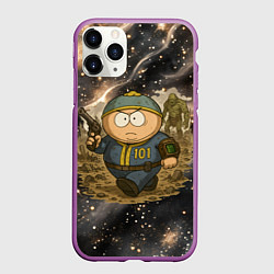 Чехол iPhone 11 Pro матовый Эрик Картман в фалауте, цвет: 3D-фиолетовый