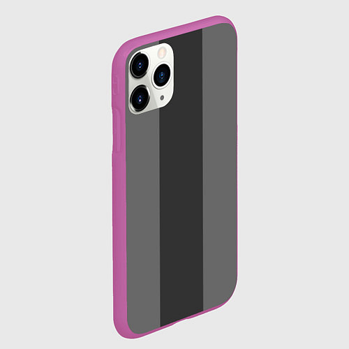 Чехол iPhone 11 Pro матовый Color black and grey / 3D-Фиолетовый – фото 2