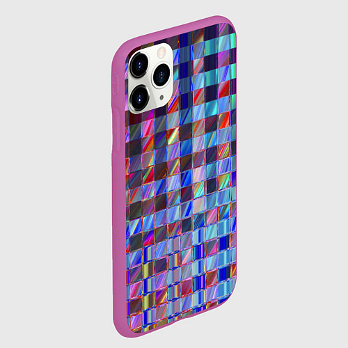 Чехол iPhone 11 Pro матовый Голографическа сетка / 3D-Фиолетовый – фото 2