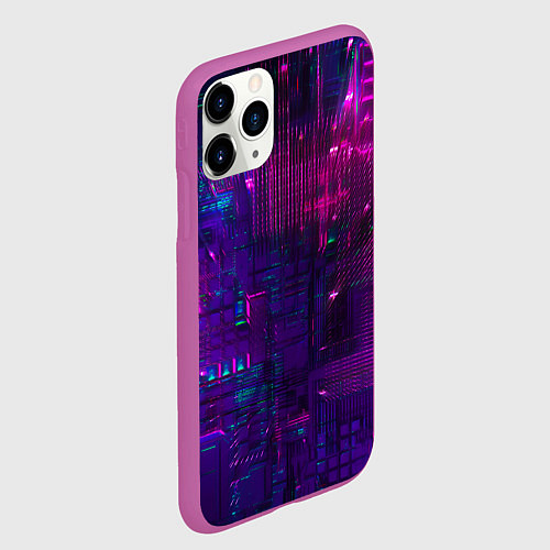 Чехол iPhone 11 Pro матовый Геометрия будущего / 3D-Фиолетовый – фото 2