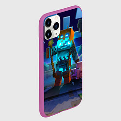 Чехол iPhone 11 Pro матовый Майнкрафт - шаман, цвет: 3D-фиолетовый — фото 2