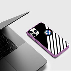 Чехол iPhone 11 Pro матовый Chelsea geometry sport, цвет: 3D-фиолетовый — фото 2
