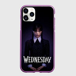 Чехол iPhone 11 Pro матовый Уэнсдэй в черных слезах Wednesday, цвет: 3D-фиолетовый