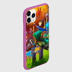 Чехол iPhone 11 Pro матовый Майнкрафт - странник на лошади, цвет: 3D-фиолетовый — фото 2