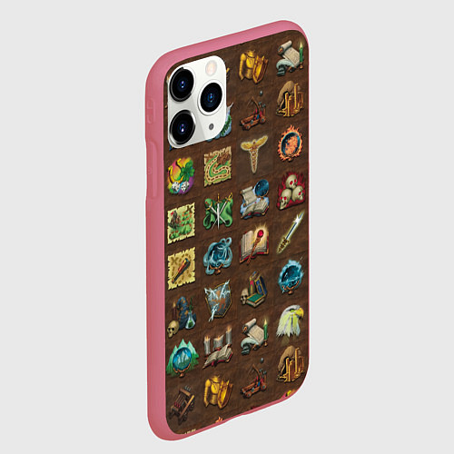 Чехол iPhone 11 Pro матовый Все навыки в героях 3 / 3D-Малиновый – фото 2