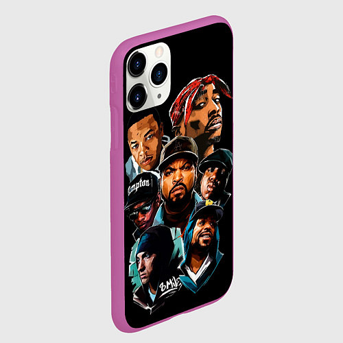 Чехол iPhone 11 Pro матовый Rap singers / 3D-Фиолетовый – фото 2