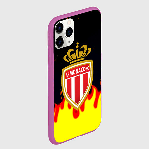 Чехол iPhone 11 Pro матовый Monaco огненный стиль / 3D-Фиолетовый – фото 2