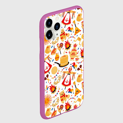 Чехол iPhone 11 Pro матовый Славянская символика / 3D-Фиолетовый – фото 2
