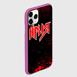 Чехол iPhone 11 Pro матовый Ария - красные брызги, цвет: 3D-фиолетовый — фото 2