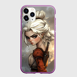 Чехол iPhone 11 Pro матовый Цири в мультяшном стиле, цвет: 3D-фиолетовый