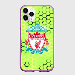 Чехол iPhone 11 Pro матовый Ливерпуль кислотные соты, цвет: 3D-фиолетовый