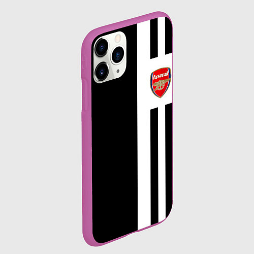 Чехол iPhone 11 Pro матовый Arsenal спорт линии / 3D-Фиолетовый – фото 2