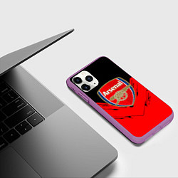 Чехол iPhone 11 Pro матовый Arsenal текстура краски, цвет: 3D-фиолетовый — фото 2
