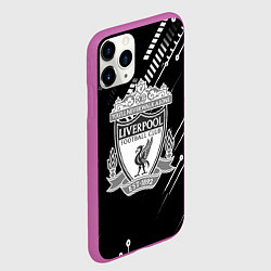 Чехол iPhone 11 Pro матовый Liverpool геометрия черно белая, цвет: 3D-фиолетовый — фото 2