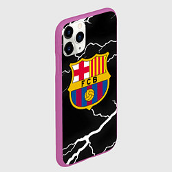 Чехол iPhone 11 Pro матовый Barcelona черно белые молнии, цвет: 3D-фиолетовый — фото 2