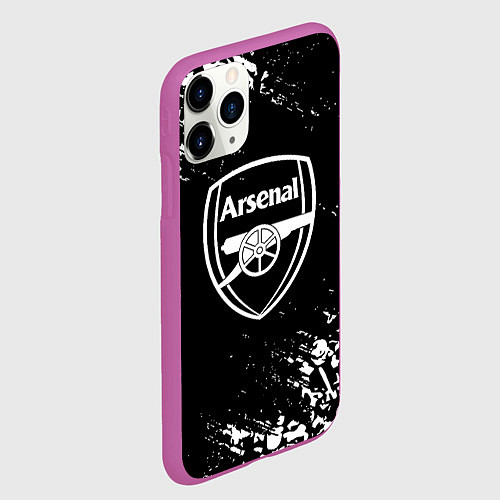 Чехол iPhone 11 Pro матовый Арсенал черепа краски / 3D-Фиолетовый – фото 2