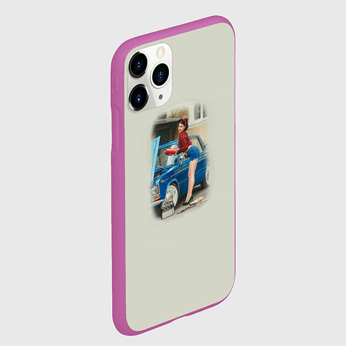 Чехол iPhone 11 Pro матовый Автоледи / 3D-Фиолетовый – фото 2