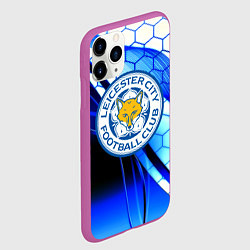 Чехол iPhone 11 Pro матовый Лестер сити броня соты, цвет: 3D-фиолетовый — фото 2