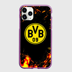 Чехол iPhone 11 Pro матовый Borussia огненные краски, цвет: 3D-фиолетовый