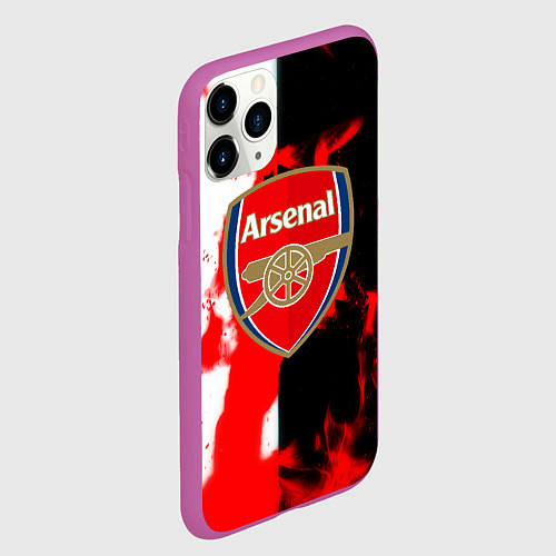 Чехол iPhone 11 Pro матовый Арсенал огонь / 3D-Фиолетовый – фото 2