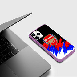 Чехол iPhone 11 Pro матовый Арсенал краски триколор, цвет: 3D-фиолетовый — фото 2