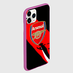 Чехол iPhone 11 Pro матовый Арсенал геометрия полосы краски, цвет: 3D-фиолетовый — фото 2