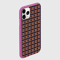Чехол iPhone 11 Pro матовый Паттерн с крестиками, цвет: 3D-фиолетовый — фото 2