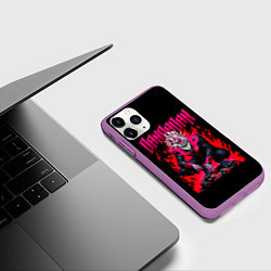 Чехол iPhone 11 Pro матовый Дандадан, Окарун, цвет: 3D-фиолетовый — фото 2