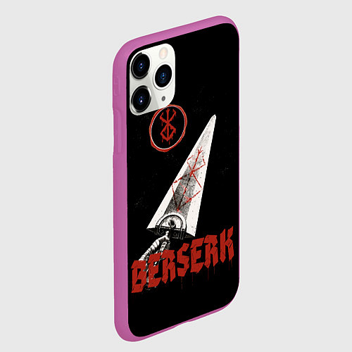 Чехол iPhone 11 Pro матовый Меч Берсерка / 3D-Фиолетовый – фото 2