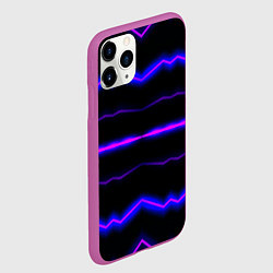 Чехол iPhone 11 Pro матовый Color multicoloured neon stripes, цвет: 3D-фиолетовый — фото 2