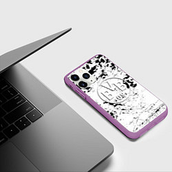 Чехол iPhone 11 Pro матовый Borussia черно белые краски, цвет: 3D-фиолетовый — фото 2