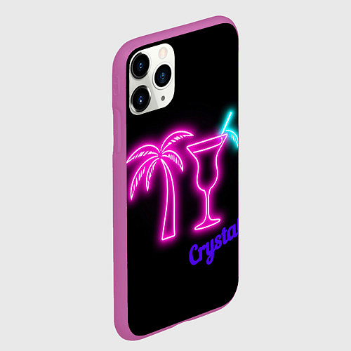 Чехол iPhone 11 Pro матовый Crystal nightwear / 3D-Фиолетовый – фото 2