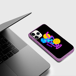 Чехол iPhone 11 Pro матовый Night beach, цвет: 3D-фиолетовый — фото 2