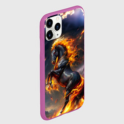 Чехол iPhone 11 Pro матовый Огнегривый скакун, цвет: 3D-фиолетовый — фото 2